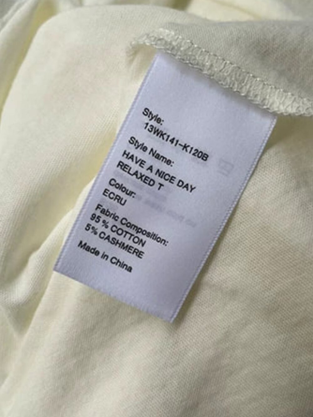 R13 NWOT Have A Nice Day T-Shirt Ecru S - Picture 8 of 9